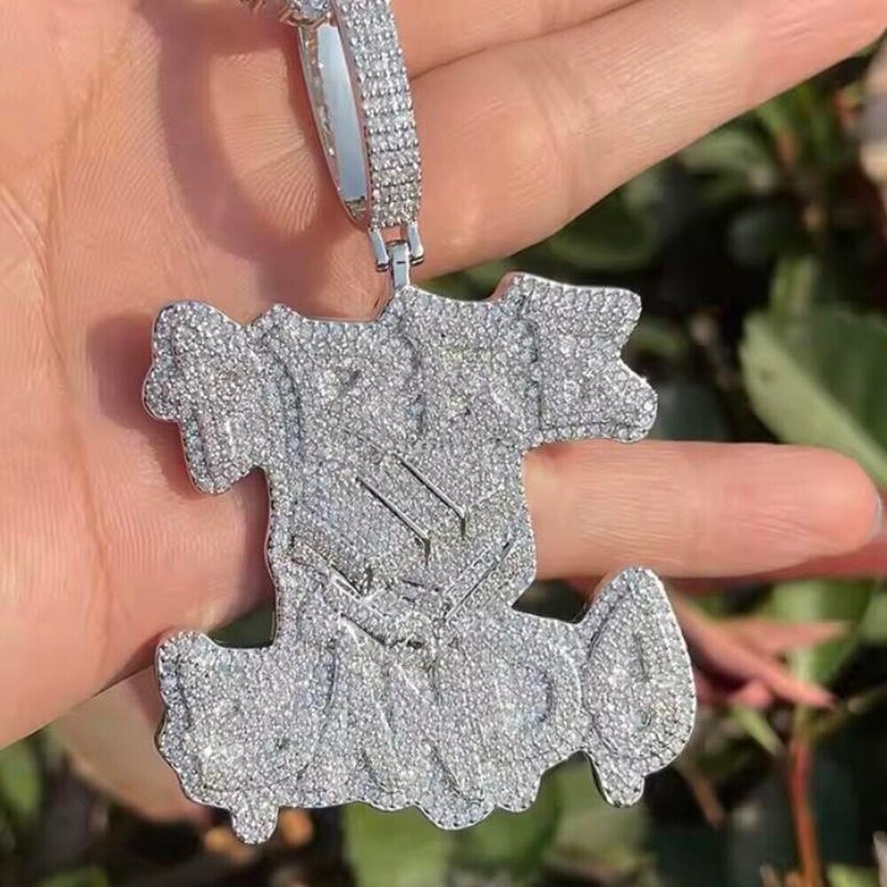 Iced Out Free Bands Pendant with 24inch rope chain